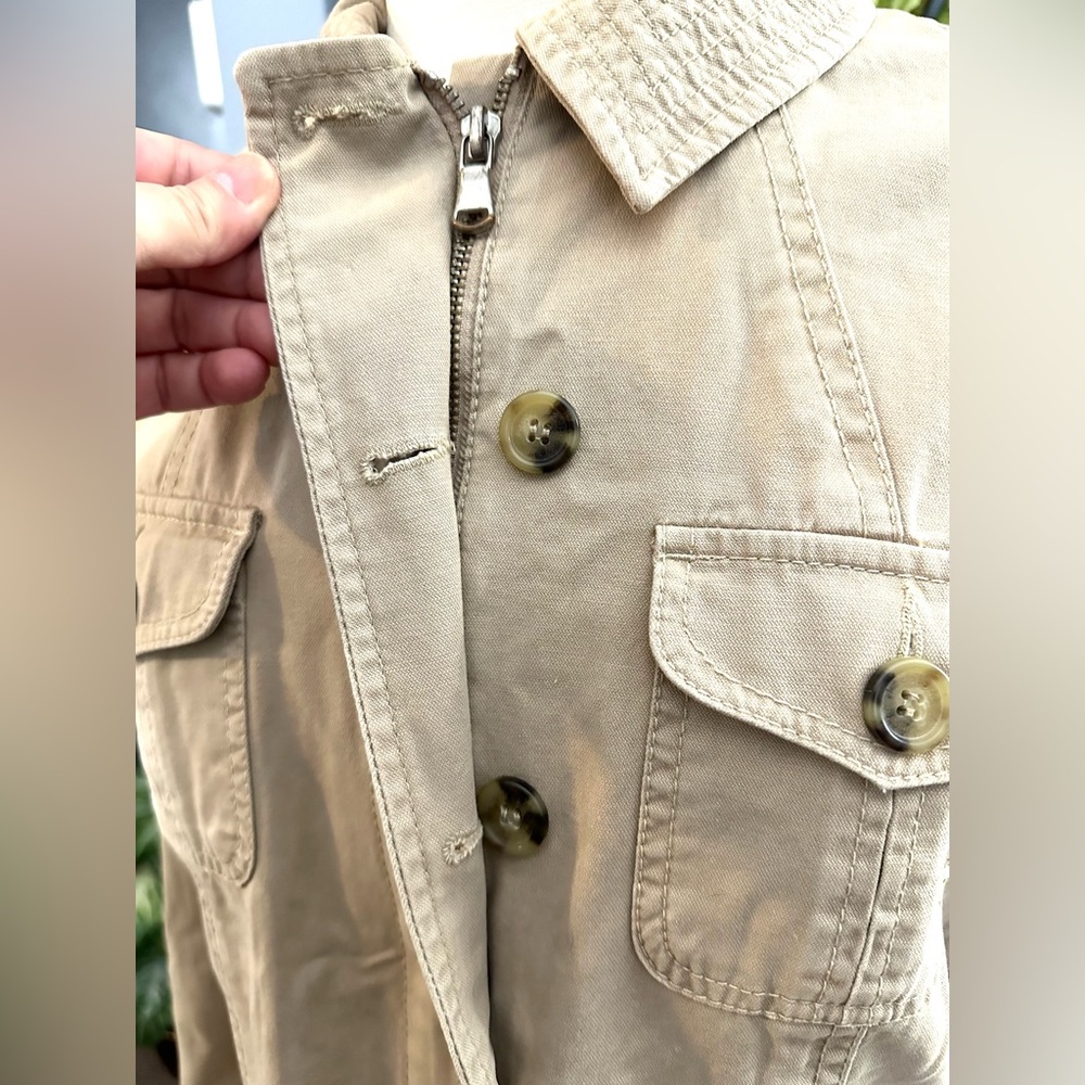 Liz Claiborne Ladies Jacket Safari Look Tan 100% Cotton Size Large GUC - Picture 4 of 14